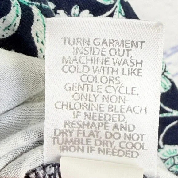 J. Jill Wearever Navy Teal Floral Viscose Stretch Tunic Top Womens Small - Picture 6 of 6